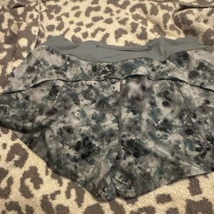 Gray and Blue Patterned lululemon speed up Athletic Shorts